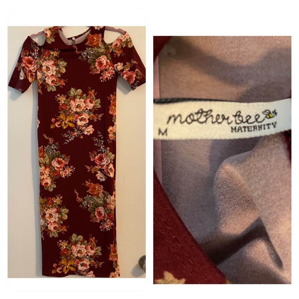 Long Maxi Floral Maternity Dress